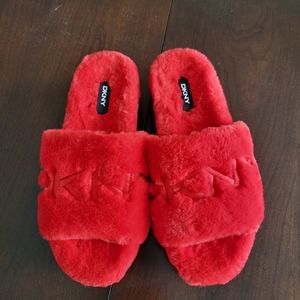 DKNY Faux Fur Slippers